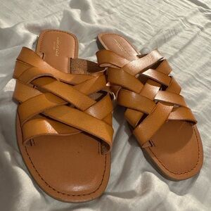 American Eagle Outfitters Tan Crisscross Sandals